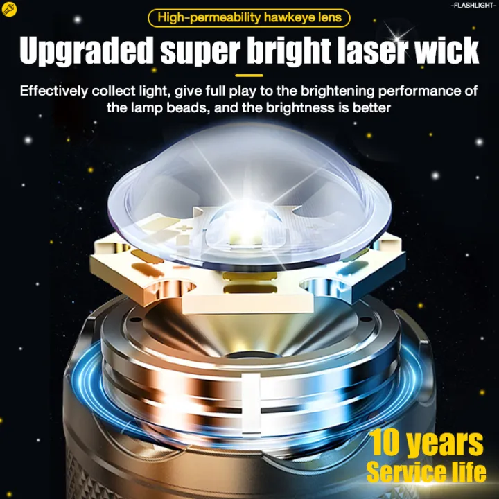 [10000m long shot] flashlight rechargeable P50 LCD display 50000mAh ...