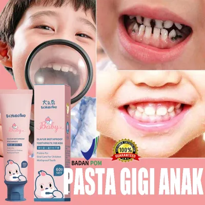 Pasta gigi bayi dan anak Baby & Kids Toothpaste 60g Pasta gigi fluoride anak Pencegahan dan perawatan kerusakan gigi Mulut bersih COD