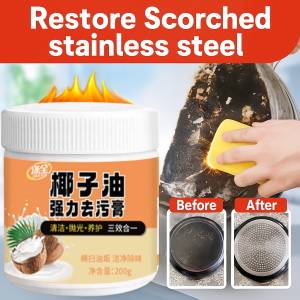 Household Kitchen Cleaning Paste Coconut Oil Stain Remover Stainless Steel Pot Pan Rust Removal Cleaner