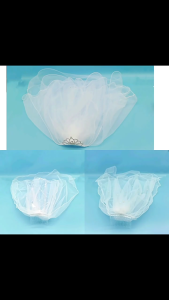 Bridal Layered Veil Headpieces with Crown& Pearl Wedding Bridal Veil Long Tulle Elegant Bridal Wedding Party Veil