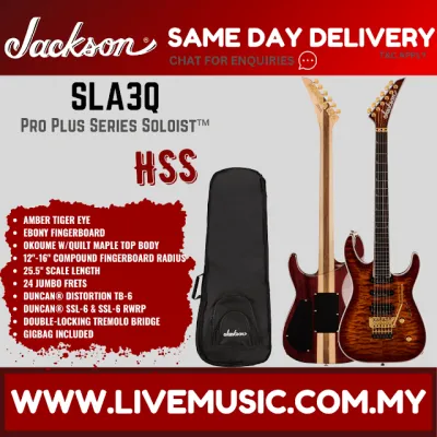 Jackson Pro Plus Series Soloist SLA3Q Electric Guitar Ebony FB (SLA3 Q SLA3-Q)