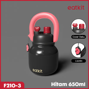 Eatkit Vacuum Thermos Stainless Steel 650ml Botol Minum Tahan Panas Tumbler Handle Linlin Tritan