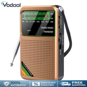 FM AM SW Radio with Headphone Jack Portable Radio Rechargeable Radio for Home/Outdoor