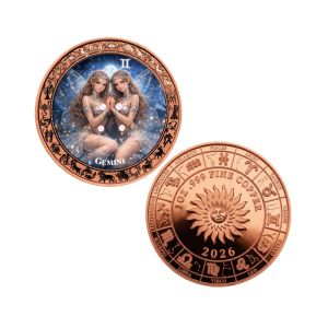 【discount store】12 Zodiac Signs Goddess Art .999 Pure Copper Commemorative Coin 1oz Color Printed Copper Coin Lucky Home Decor Collectible Gift