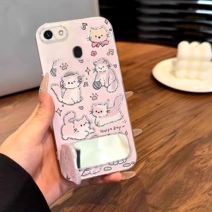 เคสสำหรับ OPPO F5 OPPO F7 เคสศัพท์แบบนุ่ม ซิลิโคนป้องกันกันกระแทก ปกใส ดีไซน์ใหม่สวยงาม ลายการ์ตูนแมว พร้อมที่วาง TKYYMZJ01
