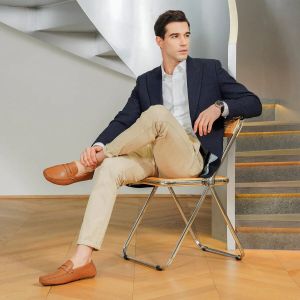 Giày lười nam Jonsen Milan Amy3042 chống trượt và chống sốc cho mắt cá chân size 8 màu nâu của Mỹ