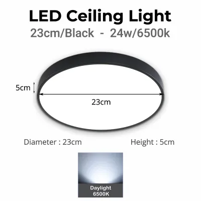 🇸🇬 Ceiling LED Light Slim Round Square Minimalist Modern Stylish Design Room Lights Bathroom Light Remote Control