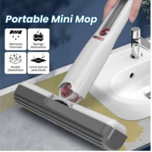 Adzkia35 Alat Pel Lipat / Mini Mop Portable Pembersih kaca & Ruangan Praktis Multifungsi Serbaguna