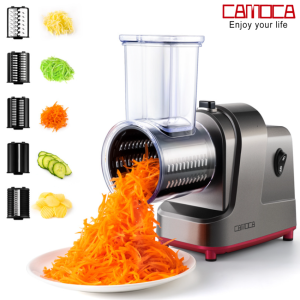 Máy thái rau củ quả đa năng Thương hiệu Mỹ Camoca VSQ-S5 công suất 500W tích hợp 5 khuân thái khác nhau - Hàng chính hãng bảo hành 12 tháng