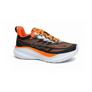 MJC Indonesia Quantum X - Sepatu Lari Pria Hitam Orange Ringan Anti Slip Sol Tebal Responsif Gaya Maksimal High Visibility
