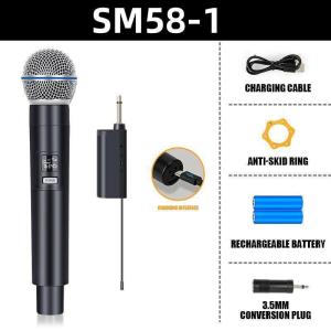 SM58 Dual Floating Mic Wireless Microphone Dual Handheld Mic Wireless MicrophoneMicrophone Portable