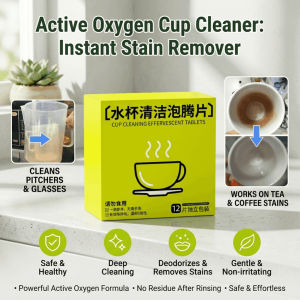 Water Cup Active Oxygen Descaling Effervescent Cleaning Tablets Removes Tea Stains Coffee Residue and Odor Bottle Cleaner Descaling Tablets