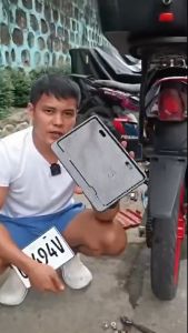 Universal Motorcycle License Plate Cover Aluminum Alloy LTO Size Carbon Design Waterproof