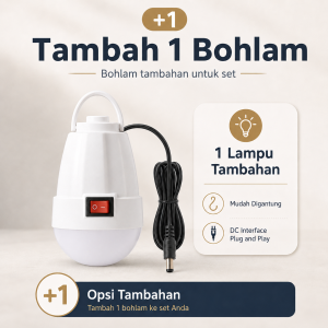 AOKI Lampu Tenaga Surya BASIC KIT 3 Lampu LED Set + Panel Surya | Power Bank USB | Lampu Darurat Camping Outdoor Hemat Energi