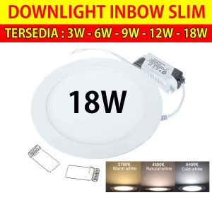 Lampu Downlight LED Panel 18W Putih 18 W Watt 18Watt Tipis Bulat Inbow