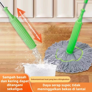 【Kirim dalam 24 jam】【 Dehidrasi 1 Detik 】 Pel Putar Serat Bambu yang Dapat Memutar Sendiri Pengunci Air Ajaib Pel Putar Mudah 360 Pel Putar Strip Microfiber dengan Pemeras