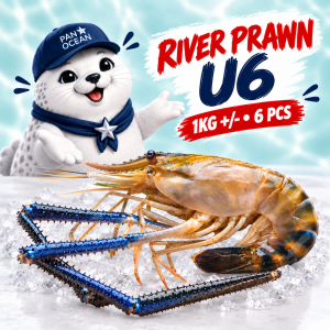 [PAN ROYAL] Frozen River Prawn U6 (1kg +/-) 6 pcs