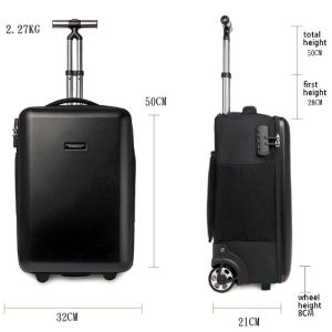 HANA Large Capacity Hard Case Waterproof Business Travel Backpack Computer Trolley Backpack Mens and Womens Boarding Luggage 19-Inch