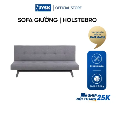 Sofa giường JYSK Holstebro vải polyester xám R180xS92/108xC80cm