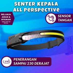 Senter Kepala All Perspective XPE COB LED 10Watt 1200mAh IPX4 Waterproof