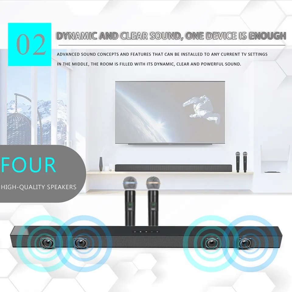 Rsionch Soundbar speaker bluetooth with microphone super bass original  sound bar bluetooth speaker videoke karaoke set with speaker home theater  sound