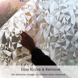 MY Delivery+Free Tool 3D Glass PVC Window Sticker Privacy Static Window Film for Bathroom Office Kitchen