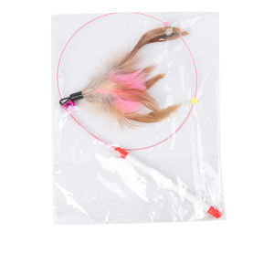 ลวดแหย่แมว ไม้กายสิทธิ์ ลวดยืดหยุ่นสีสันสดใสพร้อมขนนกและกระดิ่งของเล่นออกกําลังกายลูกแมวแบบโต้ตอบ