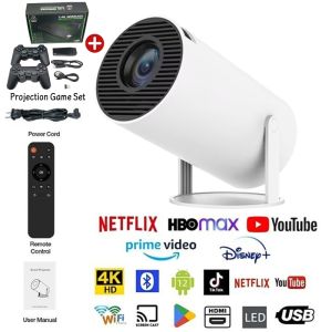 HY300 Portable Projector 4K HD Android 11 Wireless 5G Wifi+Bluetooth 4.2 Smart Mini Projector Mobile Same Screen