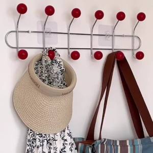 xpkQ Minimalist Double Layer Iron Art Wall Non Trace Hook Head Multi-Hat Bag Key Hanger Living Room Storage Hook Decor Home Organizer 9R3H1