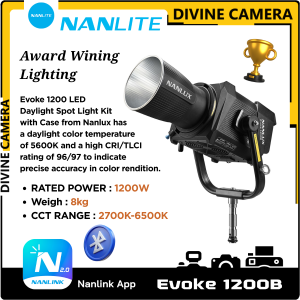 Nanlite/Nanlux Evoke 1200B LED Bi-Color Spot Light Kit with Trolley Case for Photographer