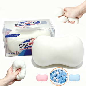 KEBIDU 3pcs Crunchy Soap Squishy ASMR Bead Filled Realistic Handmade Bar Soap Slow Rising Squishy Stress Ball Squeeze Toys Gift