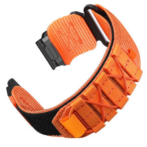 Zenia 26mm 22mm Nylon Quick Release Fit Watch Strap for Garmin Fenix 8 E 7X 7 6X 6 Pro Sapphire Solar 5X 5 Plus 3 HR Quatix Enduro MARQ D2 Tactix Descent G1 G2 Mk1 Mk2 Mk2i Mk3i 51mm Forerunner 970 965 955 Approach S70 47mm S60 S62 Instinct 2X epix Gen 2