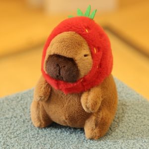 12CM Capybara Keychain Plush Simulation Capybara Keychian Doll Anime Fluffy Toy Kawaii Plushie Cute Doll Stuffed Animals Soft Doll Plush Gift Kid Toys水豚玩偶钥匙扣