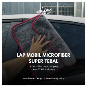 Gentleman Microfiber Super Tebal 1200 GSM Kain Serat Lap Mobil Motor 40x40cm Premium Quality