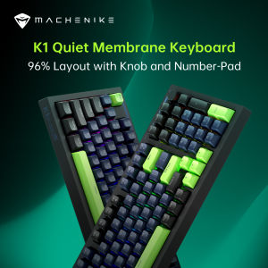 [Delivery in 72 Hours]Machenike K1 Wired Gaming Membrane Keyboard 98 Keys Layout RGB Backlit Silent Keyboard with Knob and Number-Pad