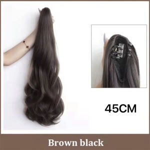 【COD&Spot goods】60/55CM Fashion Wigs Long Curly Hair Wig Claw Cllip Ponytail Hair Extensions Wig Invisible Hairline Easy to Wear Simulation Wig Gripping Wig Natural Internet Celebrity Style