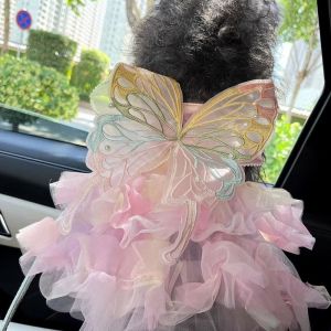 TRONICSER Colorful Pet Butterfly Princess Dress Soft Breathable Dog Wedding Skirts Fashion Comfortable Dog Sweet Clothes for Dogs Cats