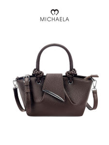 MICHAELA Effortless Ruched Handbag Knot Handle Dual-Carry Sling Bag for Office Shopping HB7506160 CX