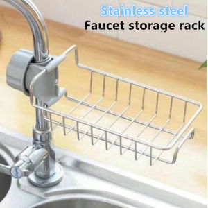 Kitchen Stainless Steel Sink Drain Rack Sponge Storage Faucet Holder Soap Drainer Shelf Basket Organizer Bathroom Accessories