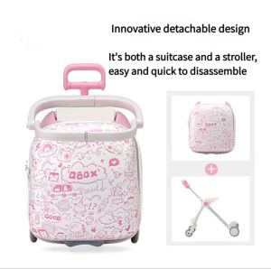 【Ready Stock】E-STAR Kids Luggage 20 inch Large capacity Suitcase Built-in seat and reclining Locking device Silent tireChildren Suitcase kids bag