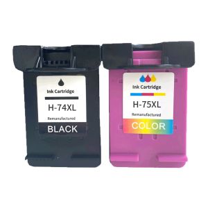 Compatible HP 74XL 75XL Black & Color Ink Cartridges Replacement for HP DeskJet D4260 D4280 D4360 OfficeJet J5725 J5730 J5740 J5780 J6480 Photosmart C4280 C5280 C5580 D5300 Printers Black ~600 Pages/Color ~450 Pages
