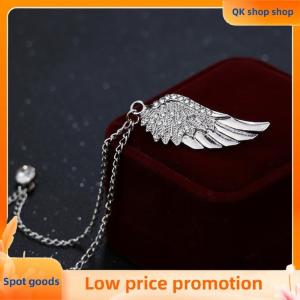 ✨QK shop✨ Elegant Tassel Angel Wings Chain Brooch Luxury Zircon Men Women Pin for Suit Dress Banquet Gift