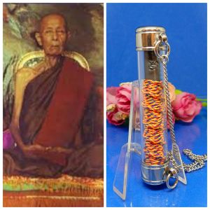 Free Steel Chain Very Valuable itemOne of Thai Top 9 Monk Lp Toh(King Of Phra Pidta) 5 color Holy Rope Tangkai/Takrut非常稀有之泰國9大圣僧之一大名鼎鼎掩面佛(必打佛)圣僧龙婆多全功效经繩招财避险搭固