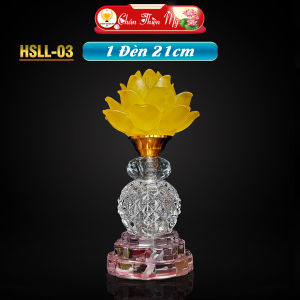 Đèn Bàn Thờ Pha Lê Hoa Sen Lưu Ly CHÂN THIỆN MỸ Đèn Led 7 Màu Trang Trí Bàn Thờ HSLL-07