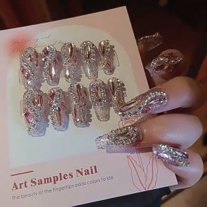 IKAN Seni Kuku Berlian Imitasi Penuh Mewah - Stiker Kuku Hati Berlian Imitasi Merah Muda Transparan - Stiker Kuku Berlian Imitasi Tidak Beraturan