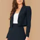 BRANCHÉ Blazers for Women All Season Formal Business Plain Long Sleeve Lapel Cropped Basics Office Lady Blazers B250211. 