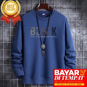 Sweater Pria Termurah Berkualitas - Black Basic Cowo