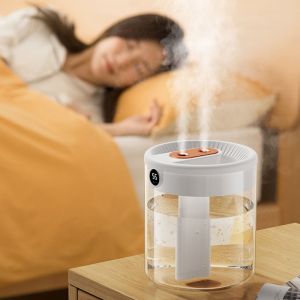 DYJKOUG 2L Air Humidifier Silent Operation Dual Spray Aromatherapy Machine Moisturizing Night Lights USB Humidifier Home