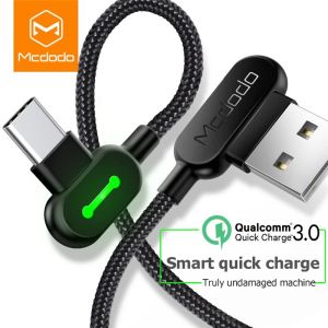 Mcdodo Charging Cable Data Cord 90° Elbow Game 3A Fast Charging Micro USB Type-C Android Mobile Phone Tablet Charger