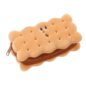 Jonathansdg pencil box pencil case aesthetic small pencil case cute Large Capacity Pencil Box Cartoon Design Cookie Shape Stationery Bag Stationery Holder Portable Cosmetic Pouch School